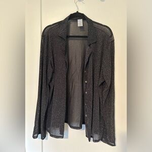 Time and Tru Black Glitter Shirt